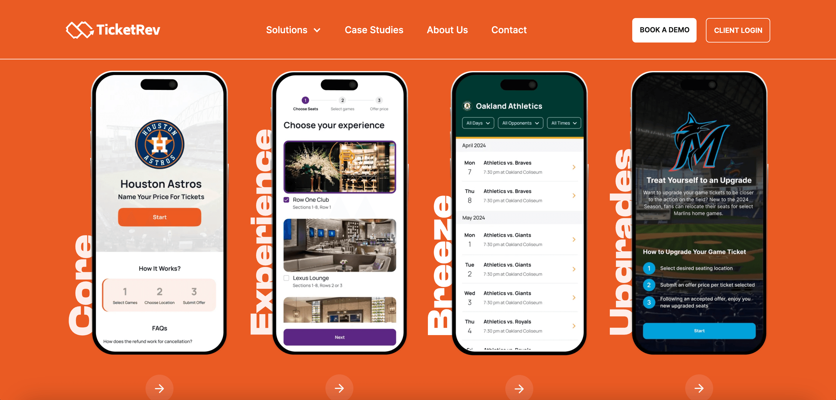 TicketRev bid management dashboard