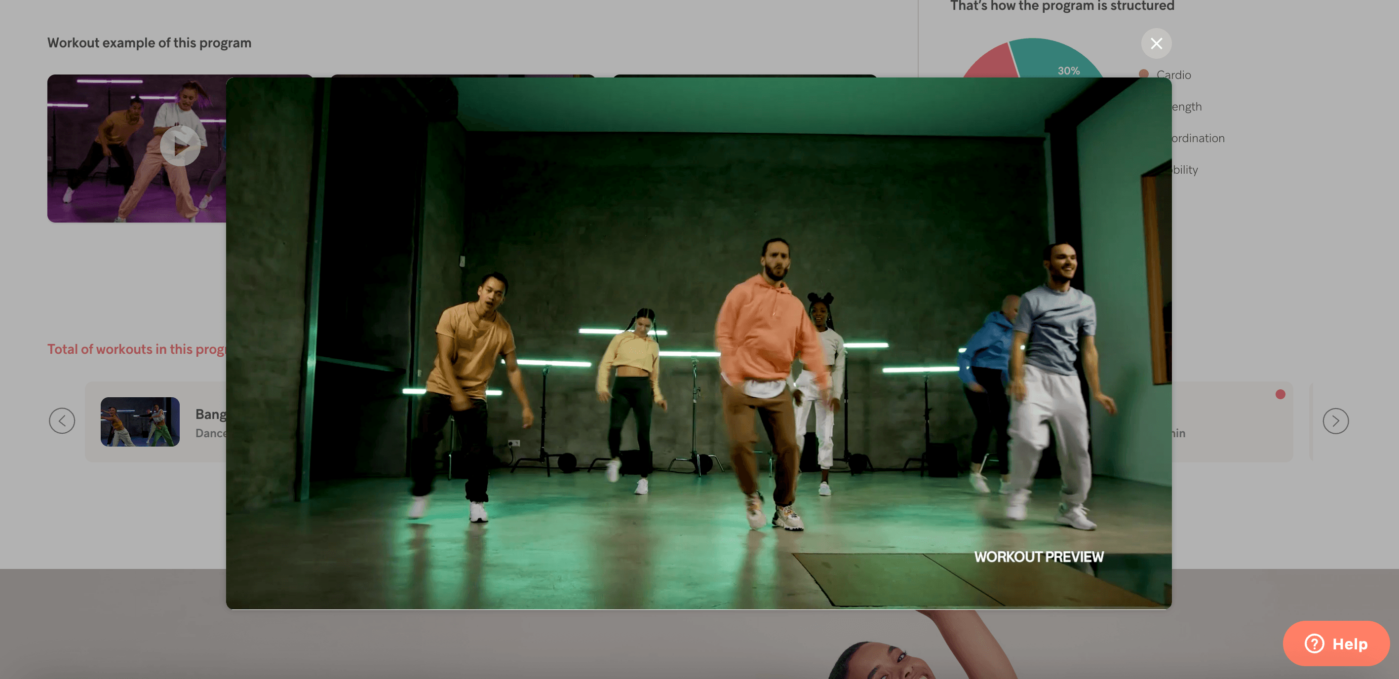 MondoFit mobile workout view